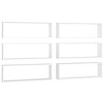 vidaXL Étagères cube murales 6 Pièces Blanc 80x15x26 5 cm Aggloméré