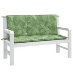 vidaXL Coussins de banc de jardin lot de 2 motif de feuilles tissu