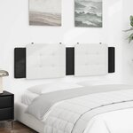 vidaXL Coussin de tête de lit Zadar blanc et noir 183 cm similicuir