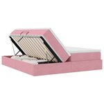 vidaXL Lit avec rangement et matelas Rose 200 x 200 cm Velours