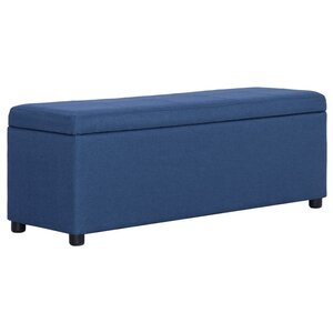 vidaXL Banc avec compartiment de rangement 116 cm Bleu Polyester