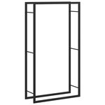 vidaXL Étagère à bois de chauffage Noir mat 80 x 28 x 154 cm Acier