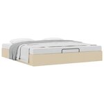 VidaXL Cadre de lit ottoman sans matelas crème 200x200 cm tissu