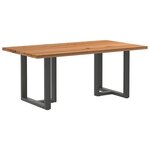 vidaXL Table à manger marron clair bois de chêne massif rectangulaire