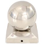 vidaXL Bouchons de poteau 6 Pièces Globe final Acier inoxydable 91x91 mm