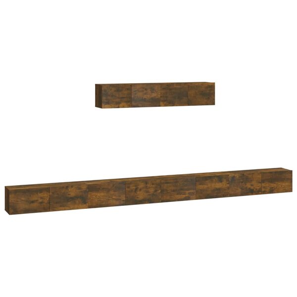 vidaXL Ensemble de meubles TV 6 Pièces Chêne fumé Bois d'ingénierie