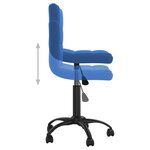 vidaXL Chaise pivotante de bureau Bleu Velours