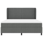 vidaXL Lit avec matelas à ressorts Gris foncé 180x200 cm en tissu.
