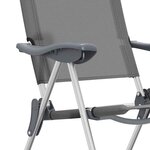 vidaXL Chaises de camping pliables lot de 4 Gris Aluminium
