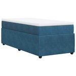 vidaXL Sommier à lattes de lit avec matelas Bleu foncé 100x200 cm
