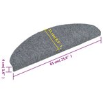 vidaXL Tapis d'escalier auto-adhésif 15 Pièces 65 x 21 x 4 cm Gris clair
