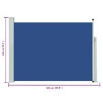 vidaXL Auvent latéral rétractable de patio 100x500 cm Bleu
