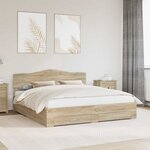 vidaXL Cadre de lit Chêne Sonoma 200 x 200 cm Bois d'ingénierie