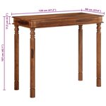 vidaXL Table de bar 120x60x107 cm bois massif d'acacia