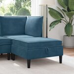 vidaXL Pouf avec Rangement Bleu Velours