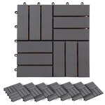 vidaXL Carreau de terrasse 20 Pièces Gris 30 x 30 cm Bois d'acacia