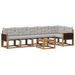 vidaXL Ensemble de canapés d'extérieur 7 pc Naturel et gris clair