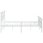 vidaXL Cadre de lit métal avec tête de lit/pied de lit blanc 183x213cm