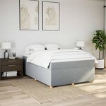 vidaXL Sommier à lattes de lit avec matelas Gris clair 140x200cm Tissu