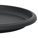 vidaXL Plateau à fleurs rond 24 Pièces Noir Ø 14 x 2 cm Plastique