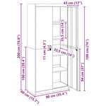 vidaXL Armoire de rangement 2 Pièces Jaune moutarde 90 x 40 x 200 cm