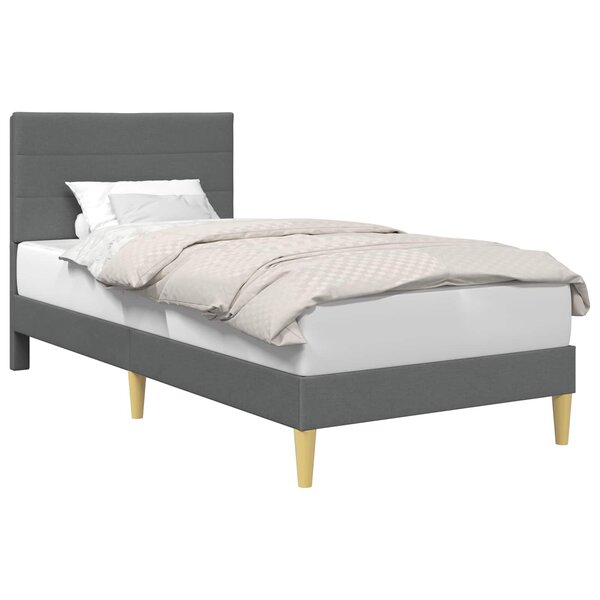 vidaXL Cadre de lit avec tête de lit Gris foncé 80 x 200 cm Tissu