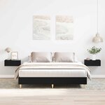 vidaXL Cadre de Lit Chêne Noir 150x200 cm Bois Stratégique