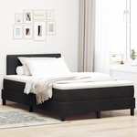 vidaXL Lit à ressorts avec matelas & LED noir 120x190 cm en velours