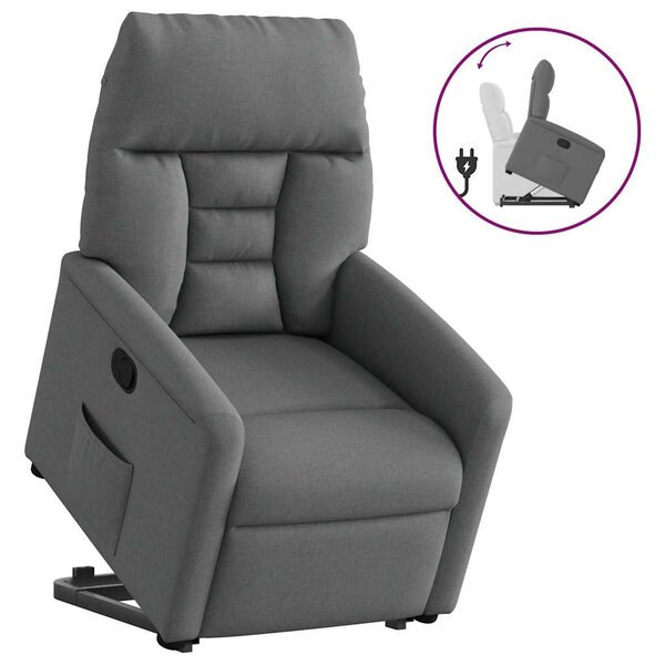 vidaXL Fauteuil inclinable Gris foncé Tissu