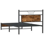 vidaXL Cadre de lit sans matelas chêne fumé 100x190 cm bois ingénierie