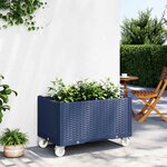 vidaXL Jardinière à roulettes bleu gris 80x50x54 cm PP
