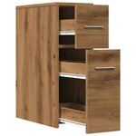 vidaXL Armoire de salle de bain étroite avec roulettes chêne artisanal