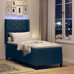 vidaXL Lit à ressorts avec matelas Bleu 80 x 200 cm tissu