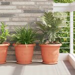 vidaXL Pots de plantes 24 Pièces Rouge brique Ø 34 x 28 cm Plastique