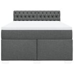 vidaXL Sommier à lattes de lit avec matelas Gris foncé 140x200cm Tissu