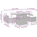 vidaXL Salon de jardin avec coussins 6 Pièces beige résine tressée
