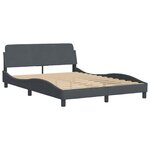 vidaXL Cadre de lit sans matelas Hanko gris foncé 140x200 cm velours
