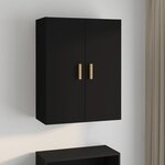 vidaXL Armoire murale suspendue Noir 69 5x34x90 cm