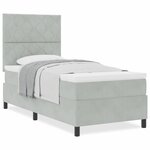 vidaXL Lit à ressorts avec matelas Gris clair 100 x 200 cm Velours