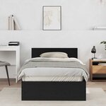 vidaXL Cadre de lit avec tête de lit Chêne noir 100 x 200 cm