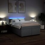 vidaXL Sommier à lattes de lit avec matelas Gris clair 160x200cm Tissu