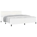 vidaXL Cadre de lit avec matelas Blanc 200 x 200 cm Faux cuir