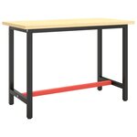 vidaXL Cadre de banc de travail Noir et rouge mat 110x50x79 cm Métal
