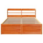vidaXL Cadre de lit et tête de lit cire marron 160x200 cm bois de pin
