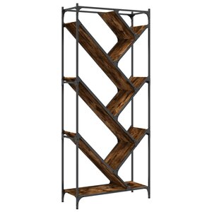 vidaXL Bibliothèque chêne fumé 79x30x180 cm bois d'ingénierie et métal