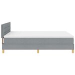 vidaXL Lit à ressort LED avec matelas Gris clair 140 x 190 cm tissu