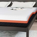 vidaXL Matelas Blanc et Noir 180 x 200 cm Tissu jacquard