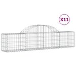 vidaXL Paniers à gabions arqués 11 Pièces 200x30x40/60 cm Fer galvanisé