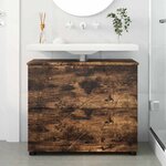 vidaXL Cabinet de salle de bain Chêne fumé 76 5 x 35 x 64 cm