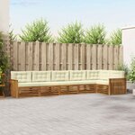 vidaXL Ensemble de canapés d'extérieur 6 Pièces Naturel et Crème